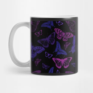 Blue Black Purple Butterflies Mug